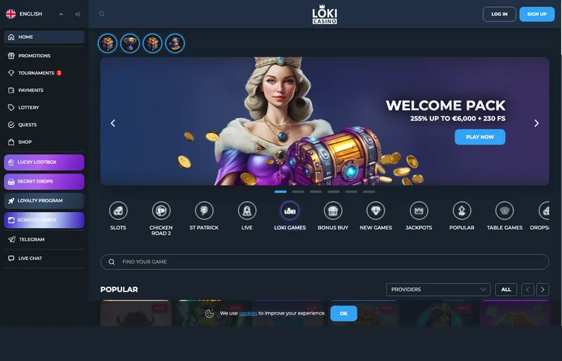 Loki – screenshot af forsiden