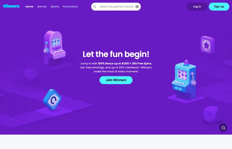 Winnerz – screenshot af forsiden