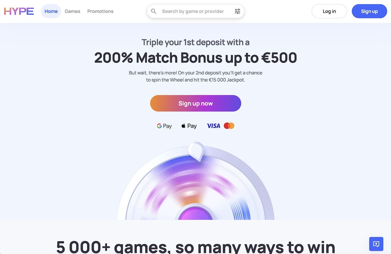 Screenshot Hypekasino