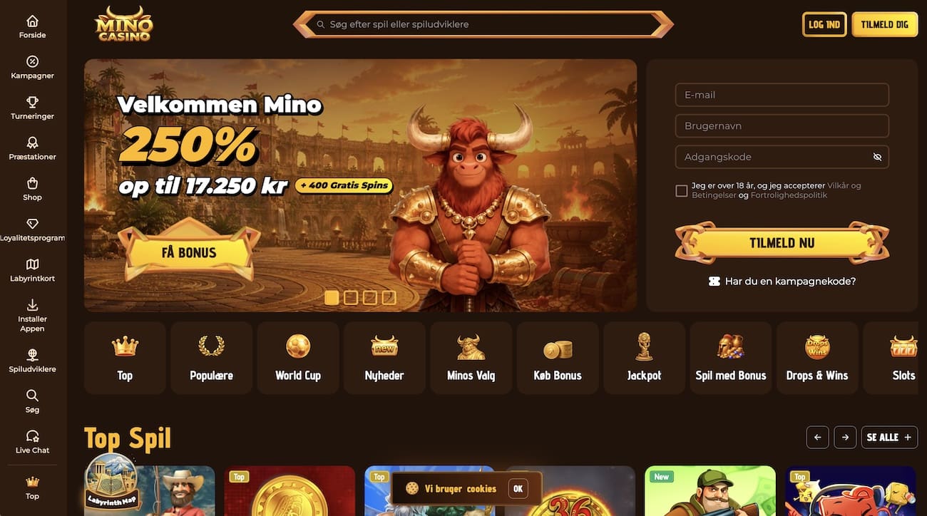 Mino casino screenshot